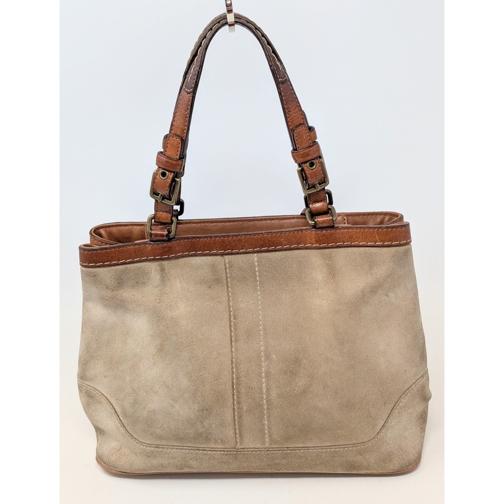 Vintage Coach 7476 Hampton Suede Tassel Satchel Bag Purse Camel Tan -*READ* - Picture 2 of 16
